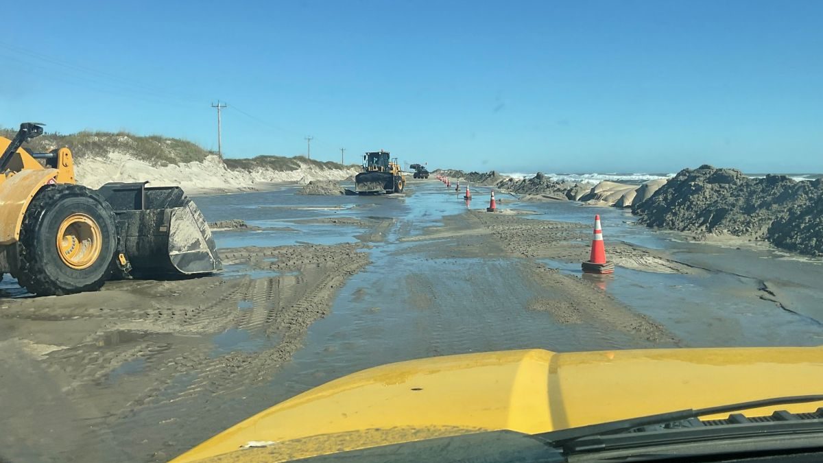 A section of N.C. Highway 12 on Ocracoke Island late last week. Photo: N.C. Department of Transportation