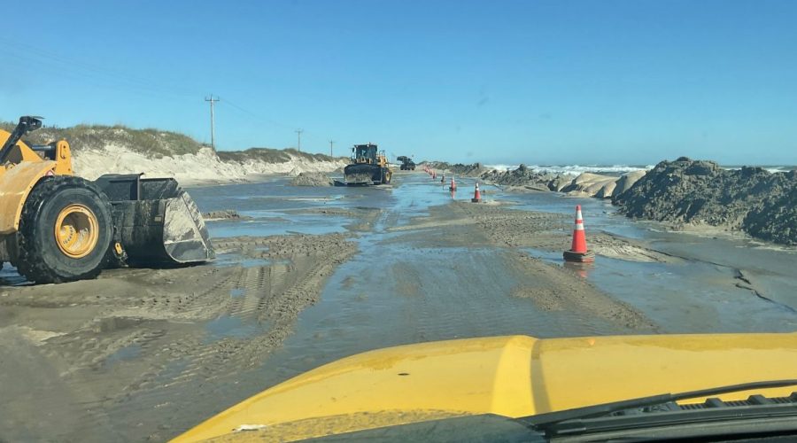 A section of N.C. Highway 12 on Ocracoke Island late last week. Photo: N.C. Department of Transportation