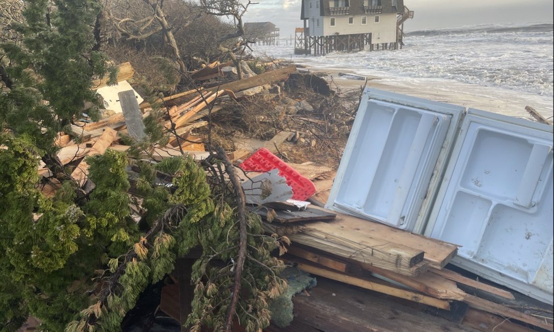 Debris associated with Oct. 28 house collapses in Buxton. Photo: National Park Service