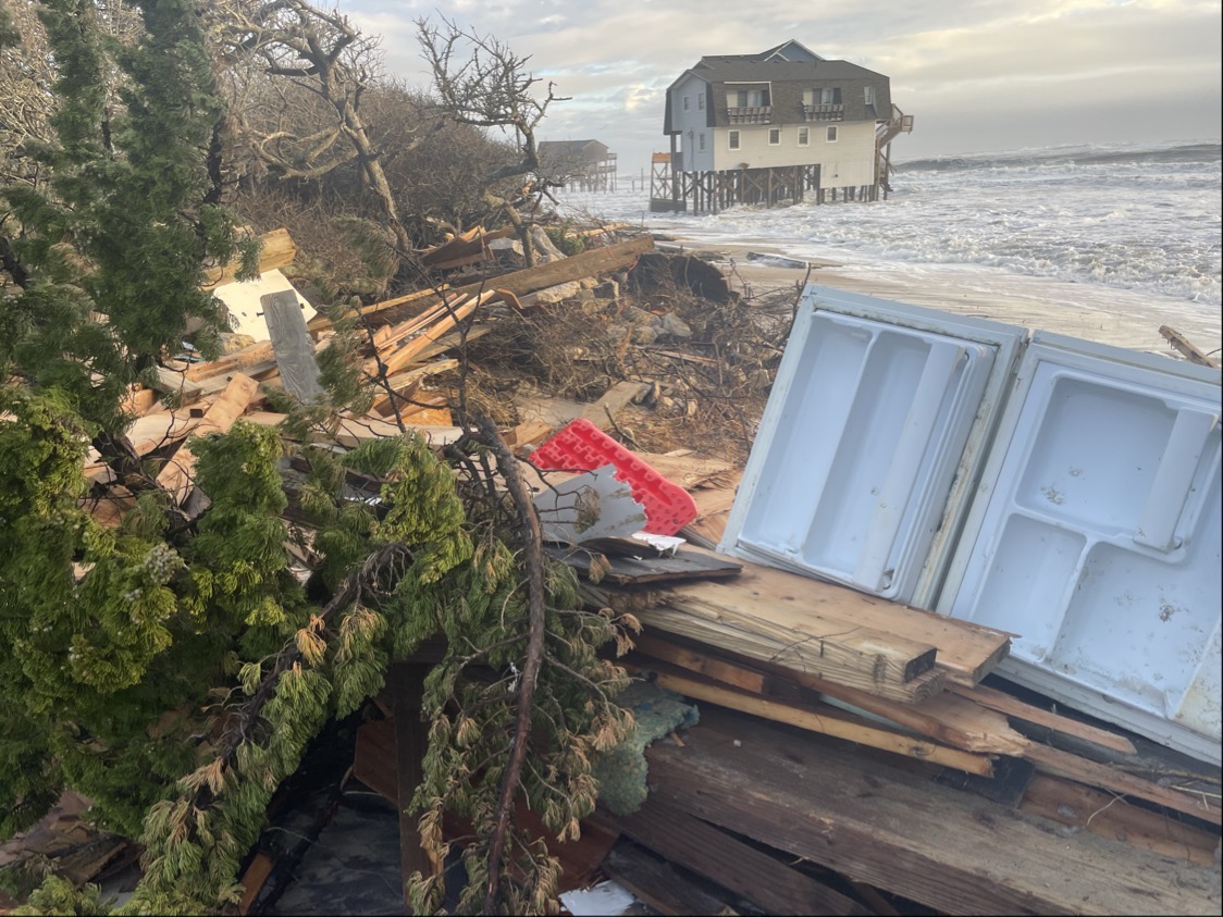 Debris associated with Oct. 28 house collapses in Buxton. Photo: National Park Service
