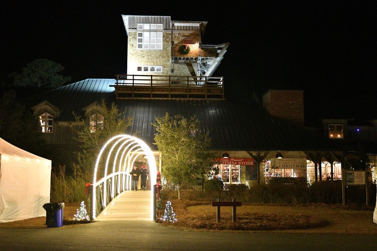Core Sound Waterfowl Museum and Heritage Center on Harkers Island decorated for the holidays. Photo: Core Sound