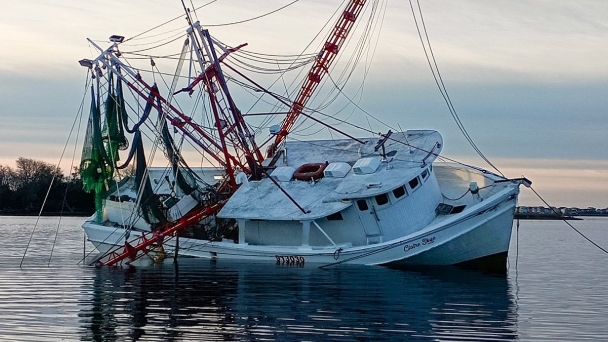 The Claire Skye, an abandoned vessel in Holly Ridge, is on the list to be removed with grant funds through BoatUS Foundation. Photo: N.C. Coastal Federation
