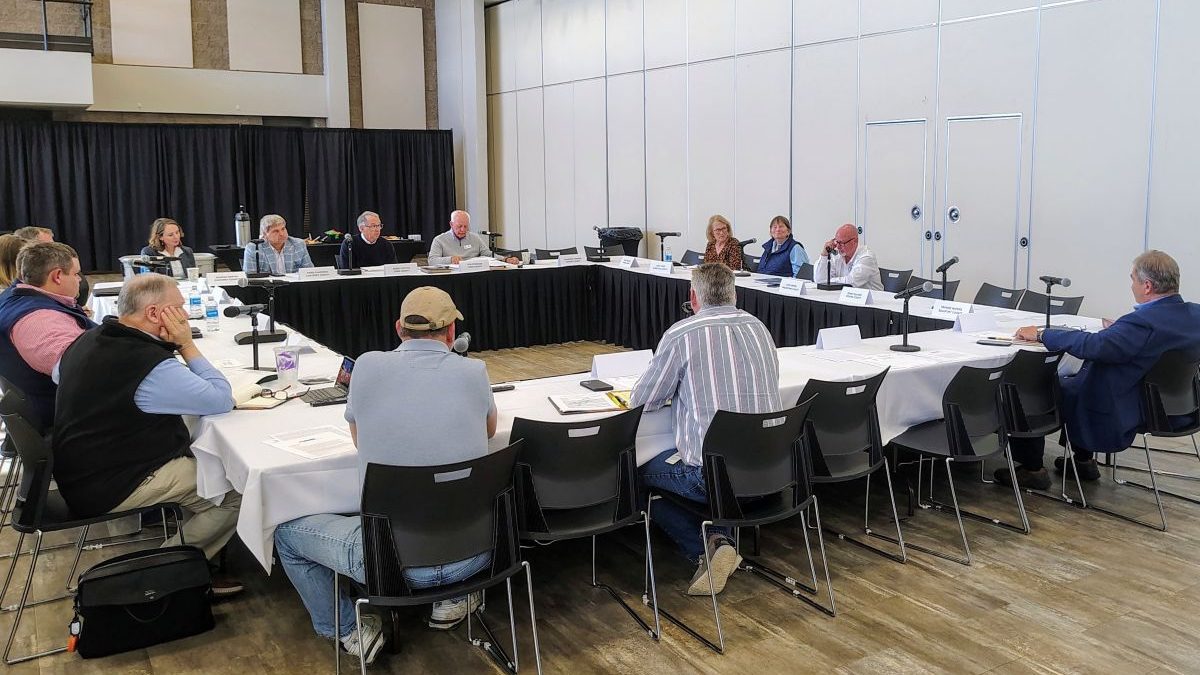 Members of the North Carolina Coastal Counties Fisheries Coalition meet in November 2025 in Morehead City's Crystal Coast Civic Center. Photo: Jennifer Allen
