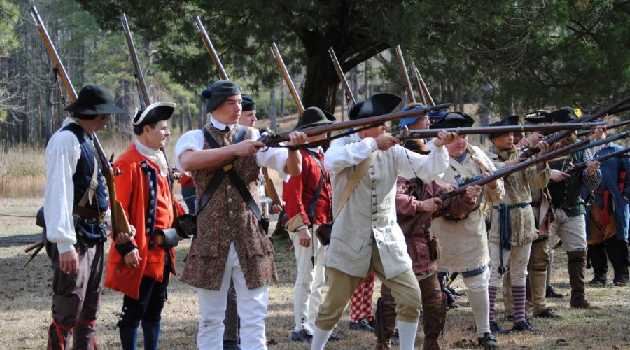 Revolutionary War reenactors at Moores Creek National Battlefield in Pender County. Photo: NPS