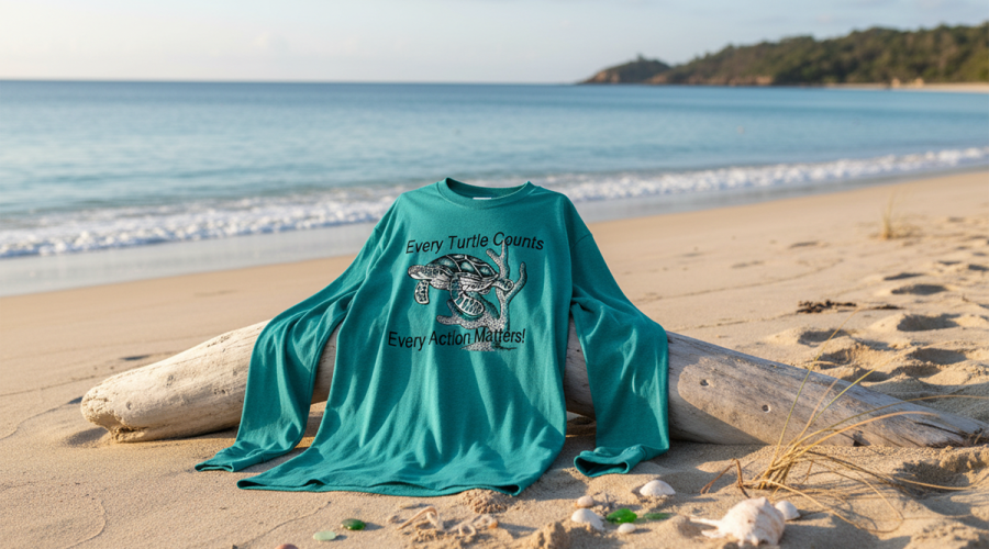 The Holden Beach Turtle Patrol's contest-winning 2026 T-shirt design was created by Addison Hedin, a freshman at the University of Nebraska at Kearney, and Terrie Buchner, an active member of the Holden Beach Turtle Patrol. Photo: Holden Beach Turtle Patrol