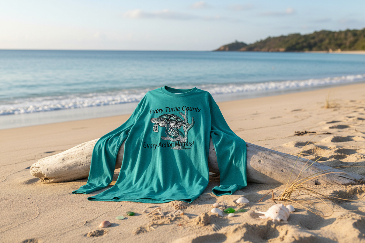 The Holden Beach Turtle Patrol's contest-winning 2026 T-shirt design was created by Addison Hedin, a freshman at the University of Nebraska at Kearney, and Terrie Buchner, an active member of the Holden Beach Turtle Patrol. Photo: Holden Beach Turtle Patrol