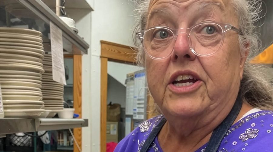 “This is a very traditional food on these banks,” Sharon Peele Kennedy says as she shapes Outer Banks fish cakes during a March 2023 fundraiser for NC Catch at Basnight’s Lone Cedar Café in Nags Head. Photo: Liz Biro