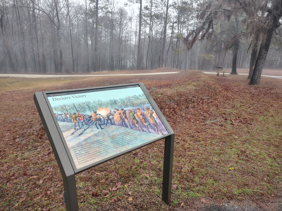 The earthworks patriots built in 1776 at what is now Moores Creek National Battlefield. Photo: Jennifer Allen