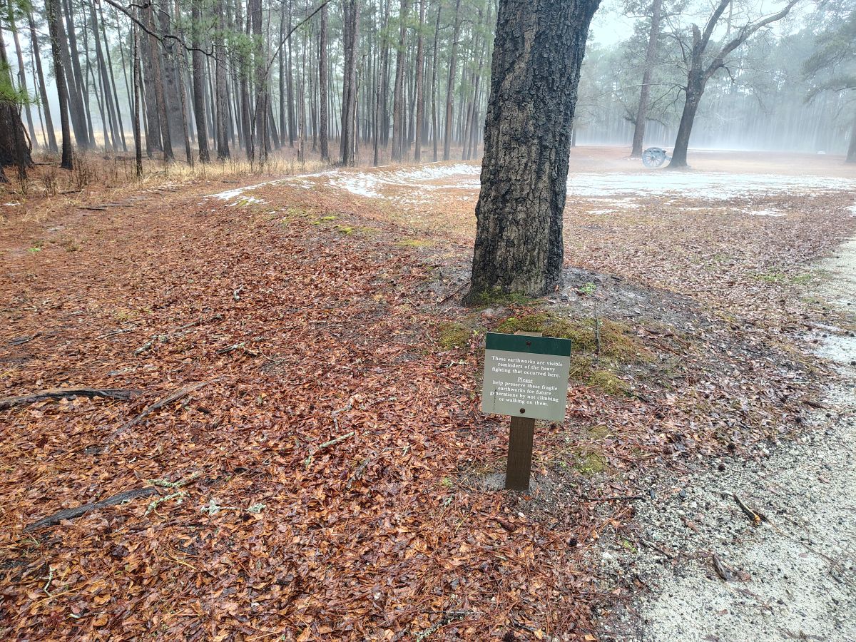 The earthworks patriots built in 1776 at what is now Moores Creek National Battlefield. Photo: Jennifer Allen