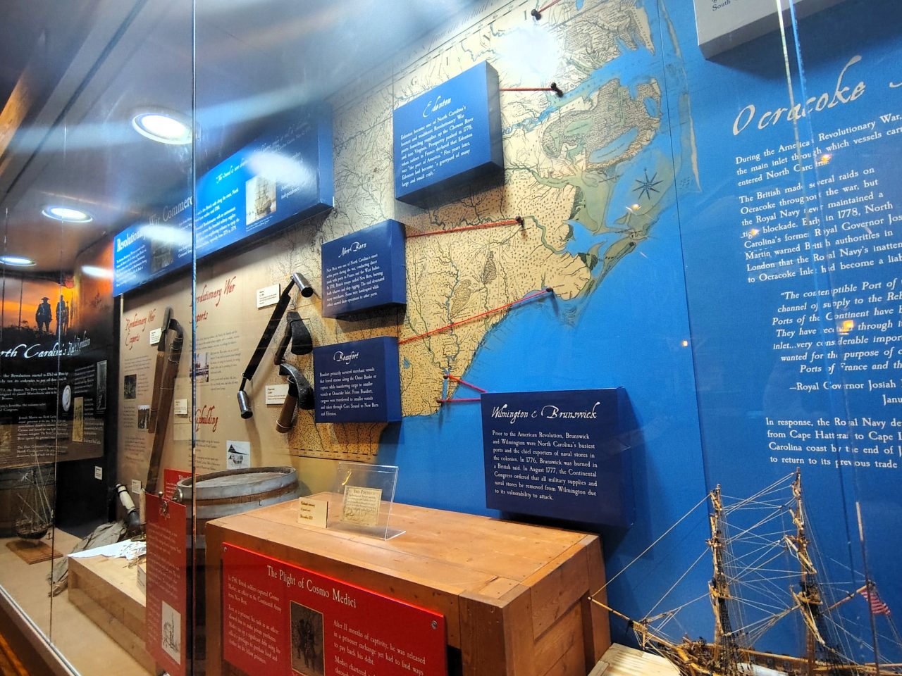 N.C. Maritime Museum in Beaufort's new exhibit, "North Carolina's Road to Revolution" highlights coastal contributions to the Revolutionary War. Photo: Jennifer Allen