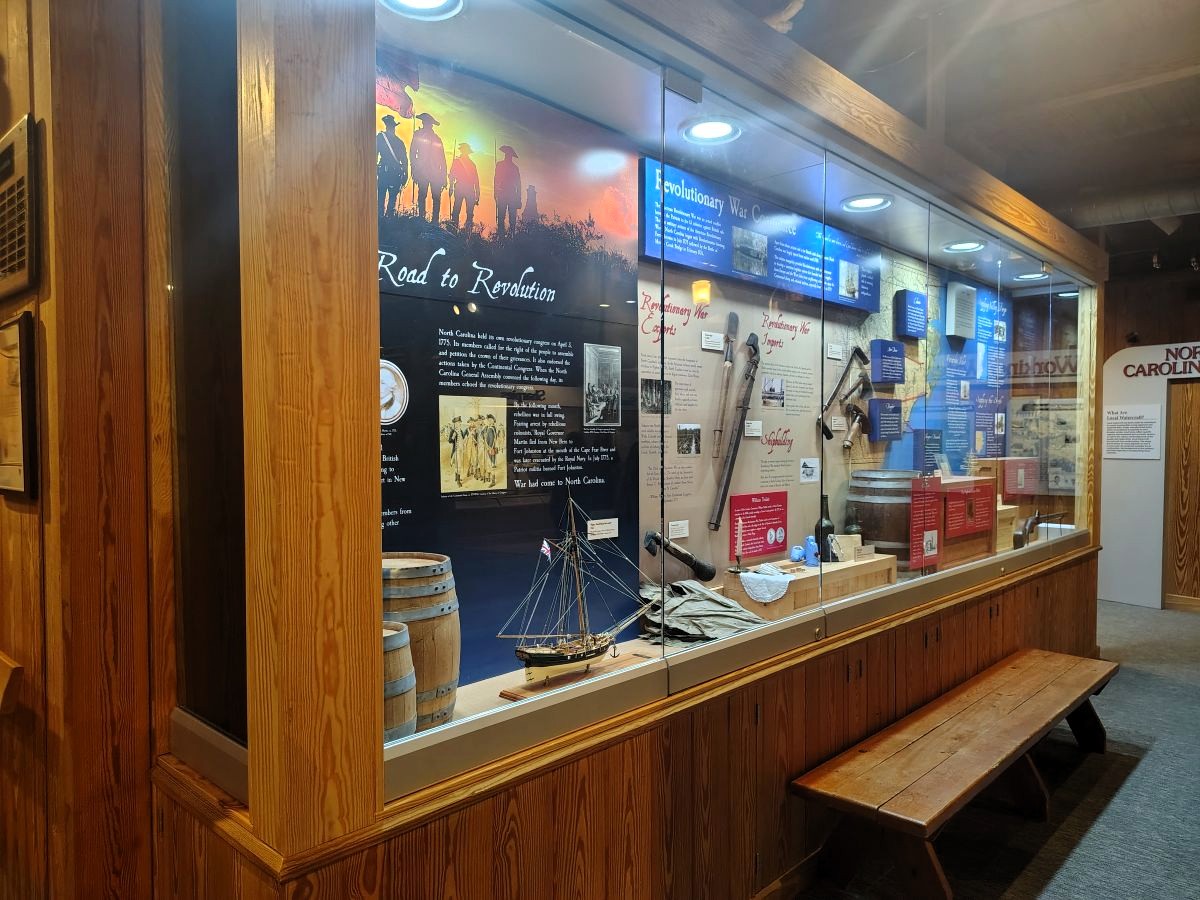N.C. Maritime Museum in Beaufort's new exhibit, "North Carolina's Road to Revolution" Feb. 19 during a ribbon cutting to celebrate the facility reopening after being closed for a year while the facility underwent for renovations. Photo: Jennifer Allen