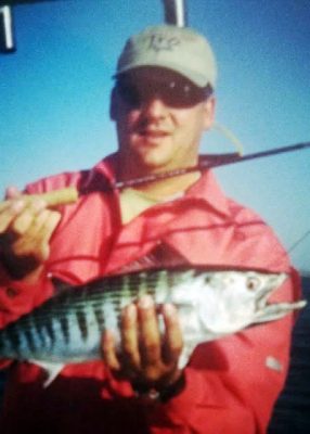 Atlantic bonito action is fleeting, as was my swagger shown in this photo from 20 years ago. Photo: Gordon Churchill