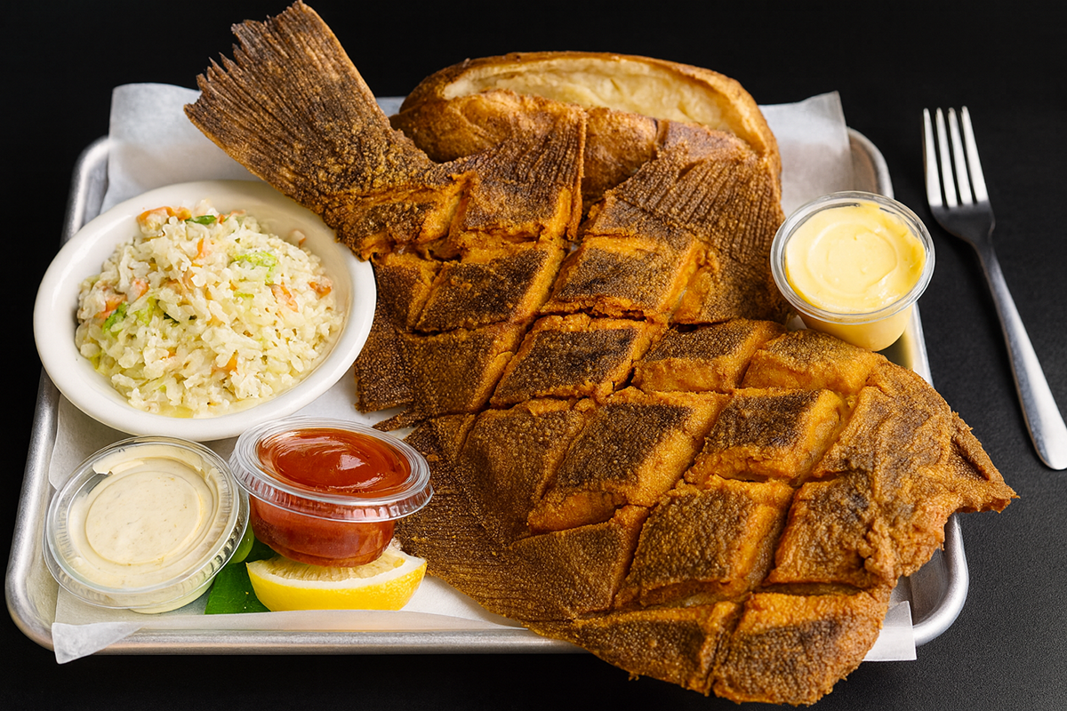 A perfectly fried flounder is a staple item on the menu at Blackbeard's Grill. Photo: Blackbeard's