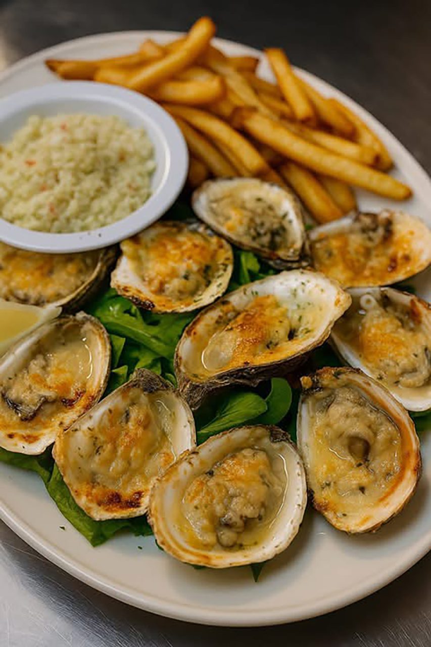 Roasted oysters at Blackbeard's Grill. Photo: Blackbeard's