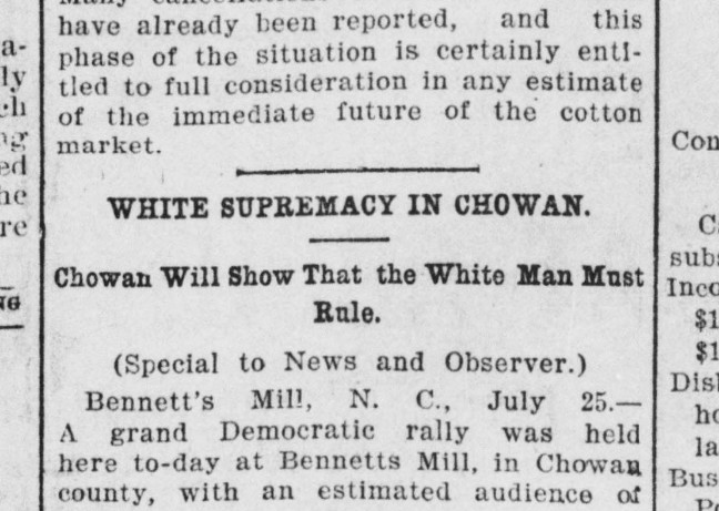 From the Raleigh News & Observer, July 29, 1900.