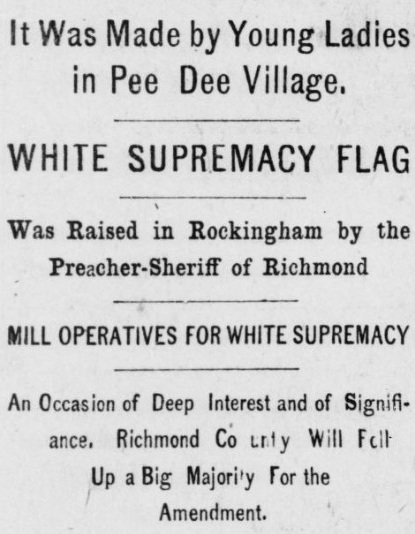 From the Raleigh News & Observer, March 20, 1900.