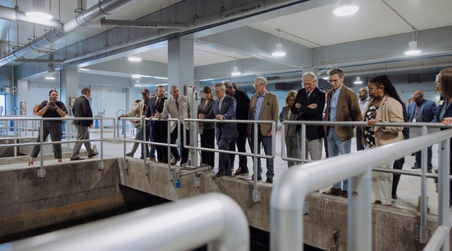 Gov. Josh Stein and NCDEQ Secretary Reid Wilson visited Thursday Cape Fear Public Utility Authority's Sweeney Water Treatment Plant in Wilmington. Photo: Governor's office