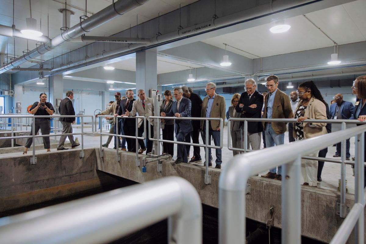 Gov. Josh Stein and NCDEQ Secretary Reid Wilson visited Thursday Cape Fear Public Utility Authority's Sweeney Water Treatment Plant in Wilmington. Photo: Governor's office