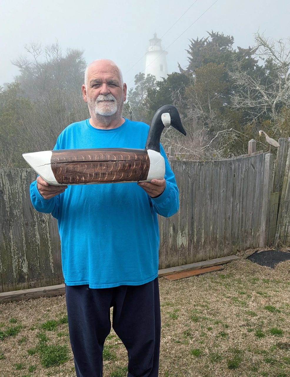 Eddie O’Neal with one of his Canada goose carvings. Photo: Peter Vankevich