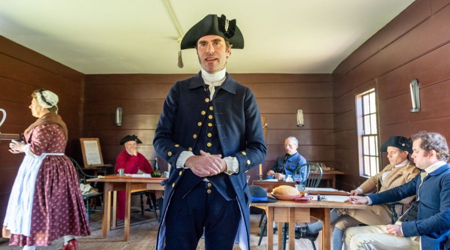 Reenactors during a living history vignette at the Historic Halifax Historic Site, where the "Halifax Resolves Days: Prelude to Revolution" are scheduled to take place April 10-12. Photo: N.C. Historic Sites