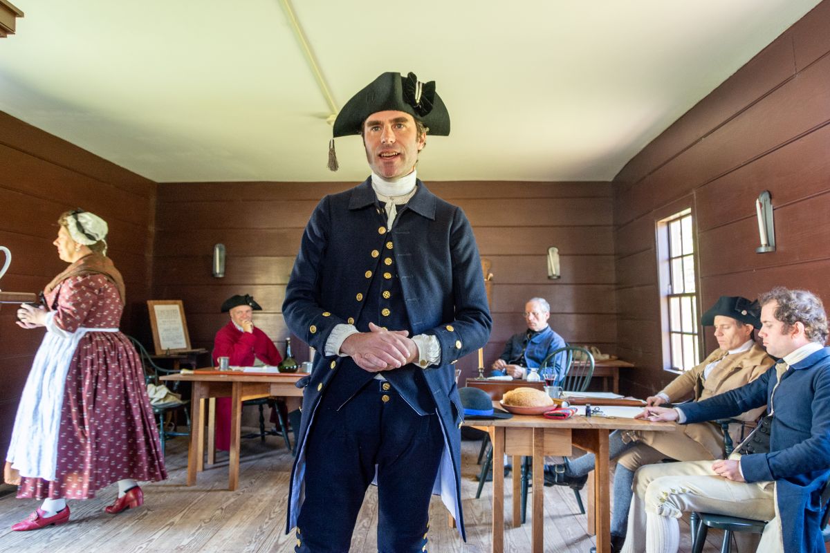 Reenactors perform during a living history vignette at the Historic Halifax Historic Site, where the "Halifax Resolves Days: Prelude to Revolution" are scheduled to take place April 10-12. Photo: N.C. Historic Sites