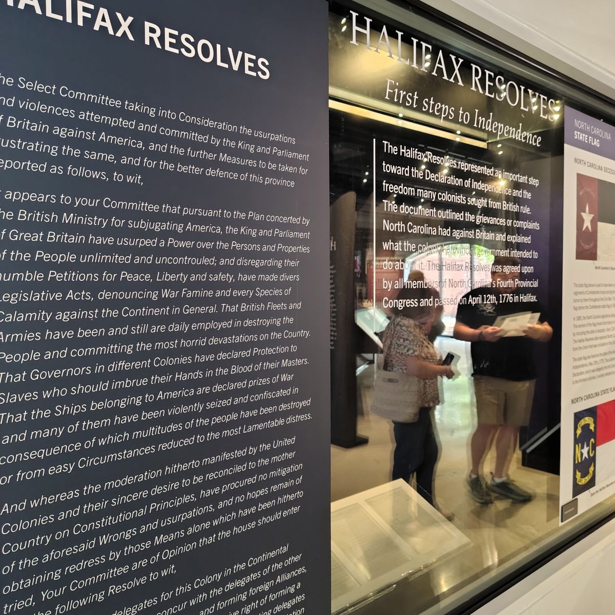 The Halifax Resolves document is on display in the new visitor center. Photo: Jennifer Allen