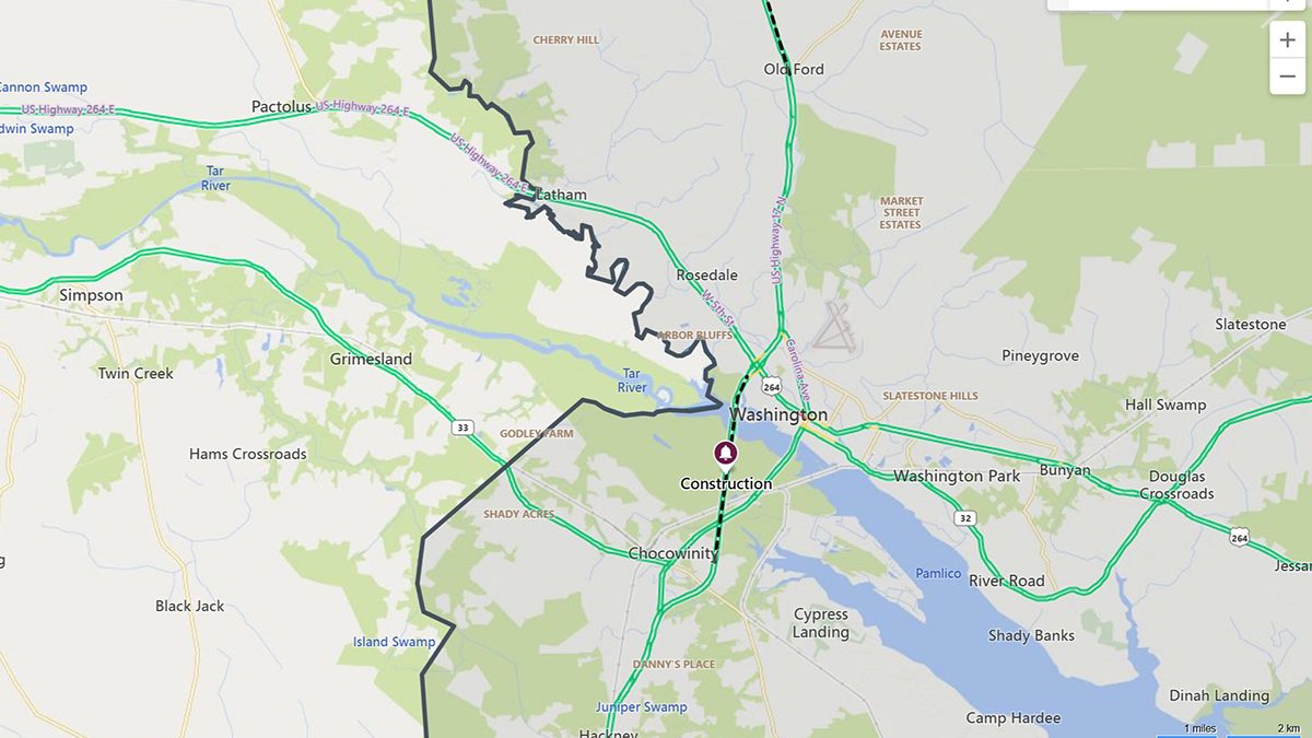 The preservation work is part of routine maintenance to maximize the lifespan of the structure. Map: NCDOT