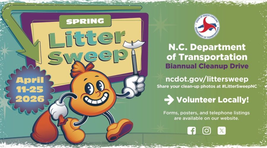 The N.C. Department of Transportation is gearing up for its biannual Spring Litter Sweep. Graphic: NCDOT
