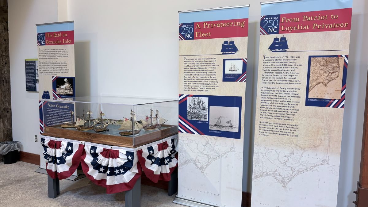 "The Raid on Ocracoke Inlet" at the Graveyard of the Atlantic Museum in Hatteras focuses on Ocracoke during the American Revolution. Photo: N.C. Department of Natural and Cultural Resources