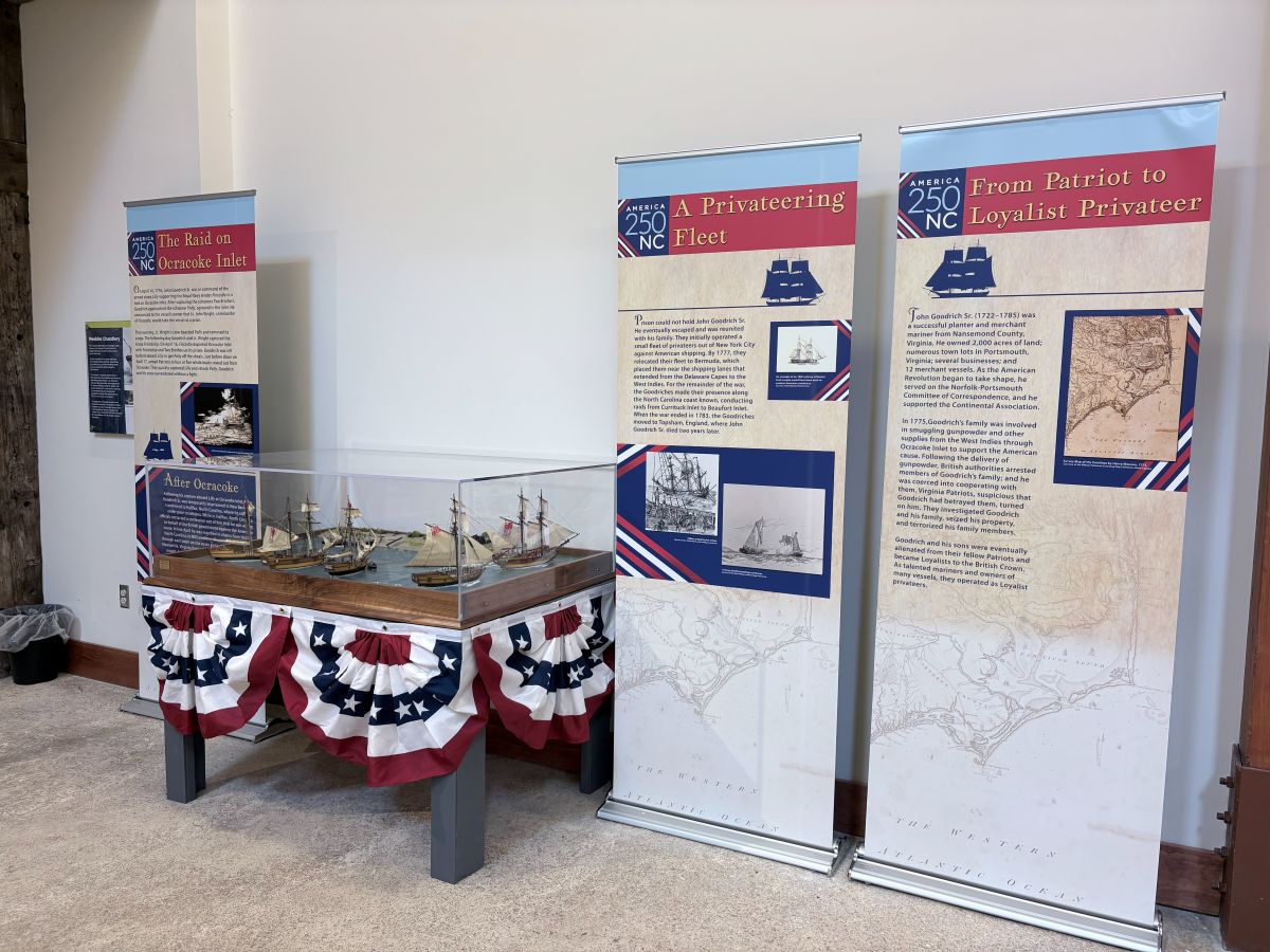 "The Raid on Ocracoke Inlet" at the Graveyard of the Atlantic Museum in Hatteras focuses on Ocracoke during the American Revolution. Photo: N.C. Department of Natural and Cultural Resources