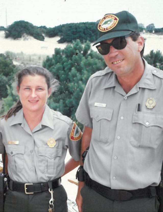 Ranger Fran Crutchfield poses with Superintendent George Barnes.