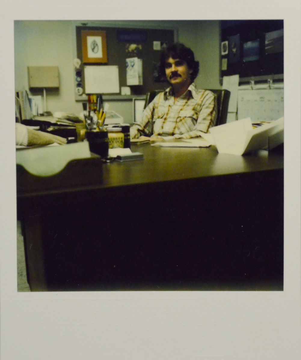 Jay Barnes is shown in a Polaroid image in the early days at N.C. Aquarium at Pine Knoll Shores. Photo: N.C. Aquariums
