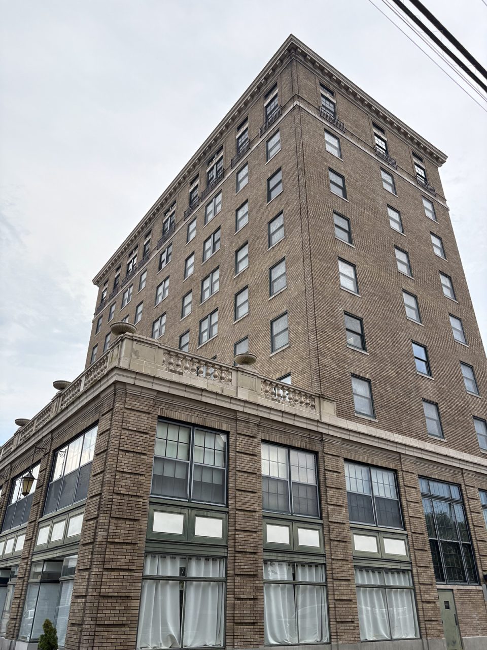 The Virginia Dare Hotel at 110 S. Morrine St. and 507 E. Main St., Elizabeth City, is shown from street level. Photo: Eric Medlin