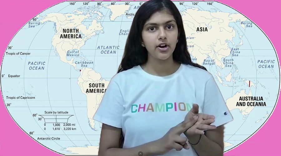 Madhvi Chittoor, 15 and shown here in a screenshot from a 2024 video in which she lists her accomplishments as a climate activist and United Nations child adviser from Colorado, said Tuesday during an online public hearing that the proposal "shifts the burden from polluters to families and local water utilities."