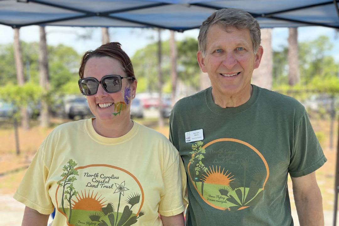 North Carolina Coastal Land Trust Associate Director Jesica Blake, left, will transition Oct. 1 to her new role as executive director, as Harrison Marks, right, steps down from the leadership role to serve as senior adviser. Photo: Coastal Land Trust