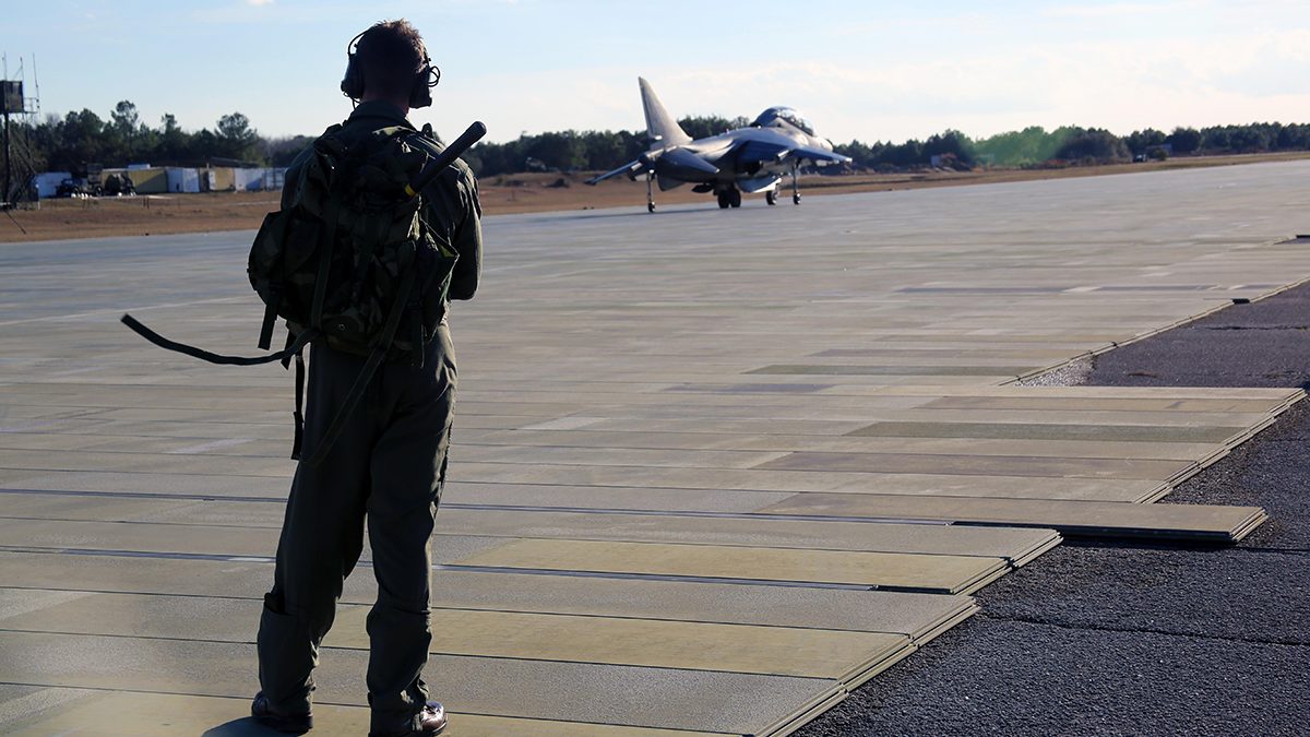 Training takes place at Marine Corps Outlying Landing Field Bogue in Carteret County in this undated photo by Marine Corps Cpl. Mackenzie Gibson.
