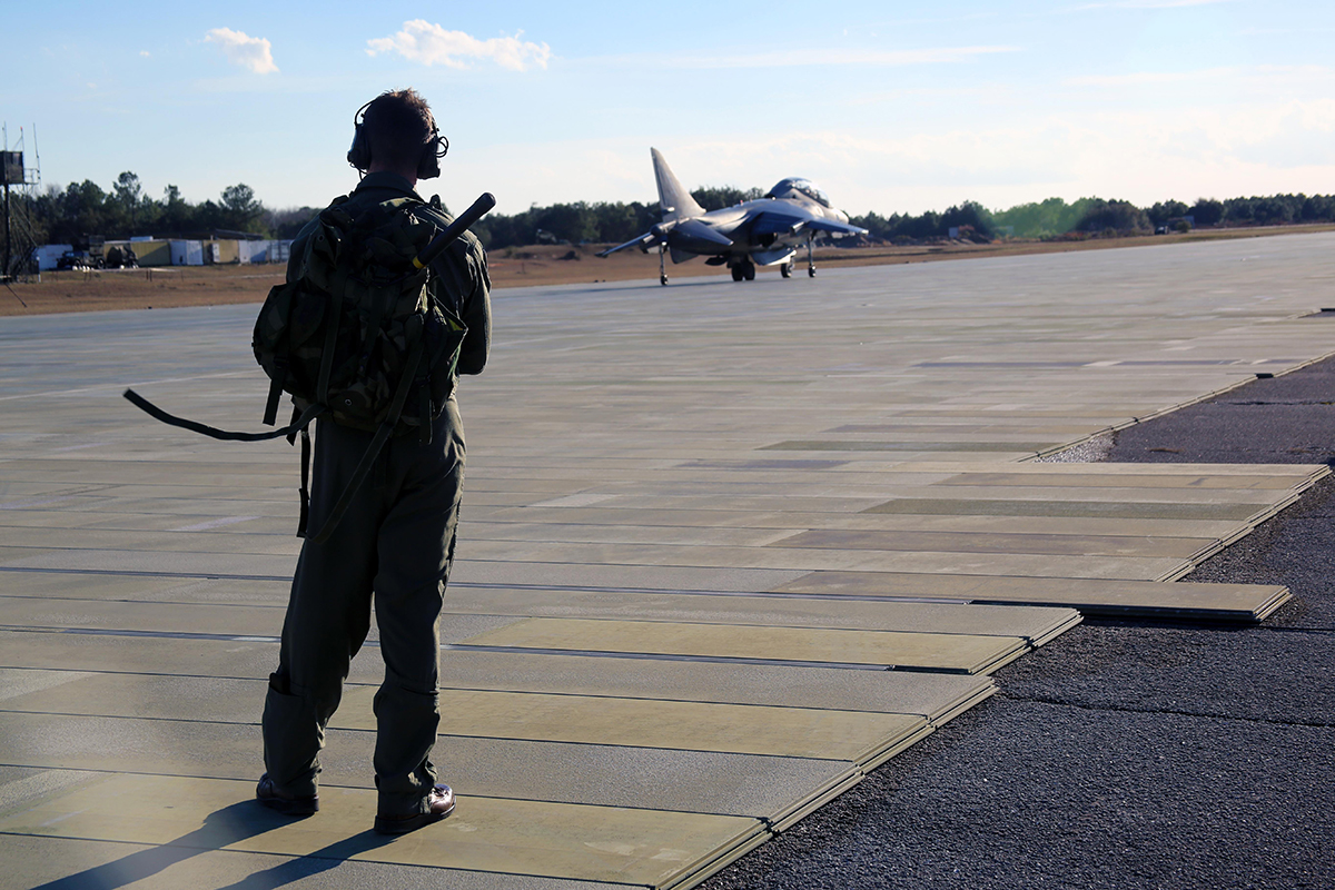 Training takes place at Marine Corps Outlying Landing Field Bogue in Carteret County in this undated photo by Marine Corps Cpl. Mackenzie Gibson.
