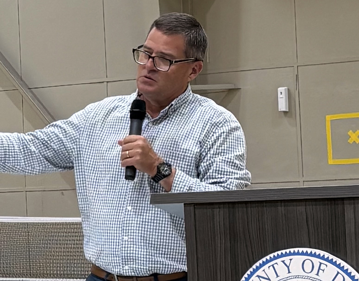 “We certainly didn’t know it was going to get to the point where we felt like we needed to close the road,” said NCDOT Division 1 Engineer Ronnie Sawyer Tuesday during the meeting in Buxton. Photo: Catherine Kozak