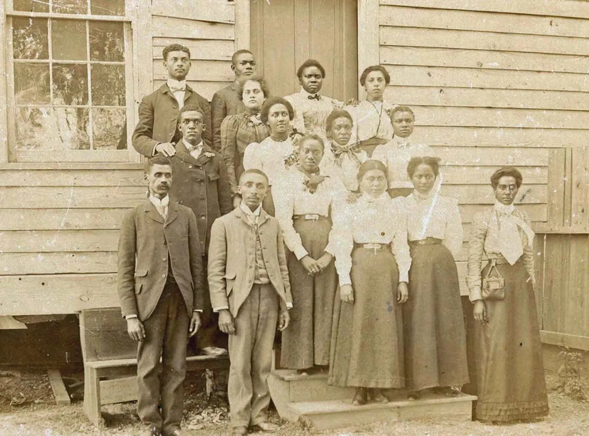 Principal Peter W. Moore, front row, far left, and the second-year class at the State Normal School, Elizabeth City, 1900. The legislation for establishing the school was introduced by an African American member of the state’s House of Representatives, Hugh Cale, on March 3, 1891. House Bill 383 called for the creation of a normal school for “teaching and training teachers of the colored race to teach in the common schools of North Carolina.” Photo courtesy, University Archives, Elizabeth City State University