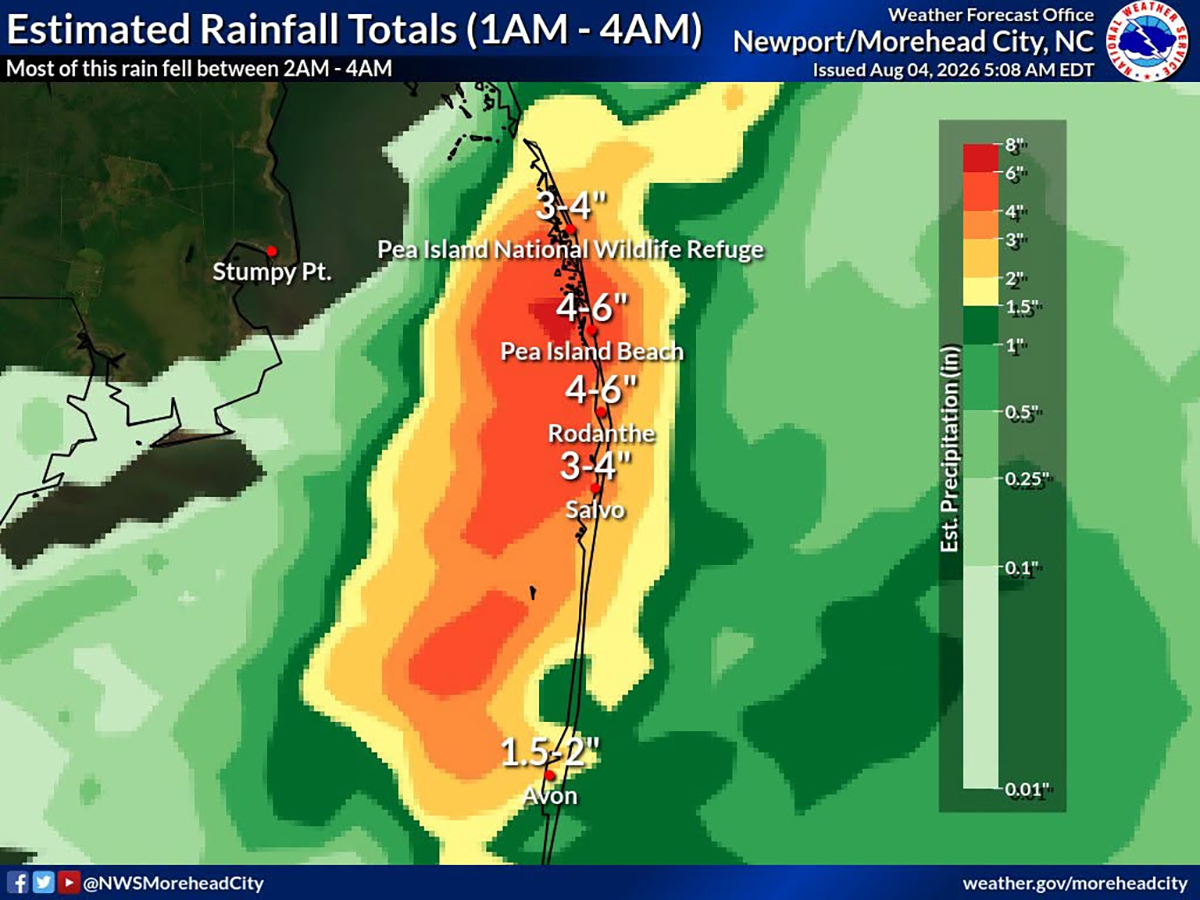 An estimated 6 to 10 inches of rain fell between July 21 and July 24, according to the National Weather Service, which created this graphic.