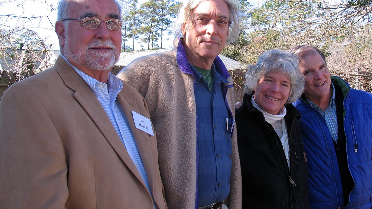 From left, Joe Ramus, Gerry Barrett, Liz Brinker and Joseph Kilpatrick pose together in this undated photo from the North Carolina Coastal Federation's archives.