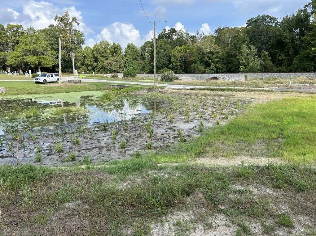 A stormwater management project during implementation in New Bern supported through the Resilient Coastal Communities Program. Photo: NCDEQ